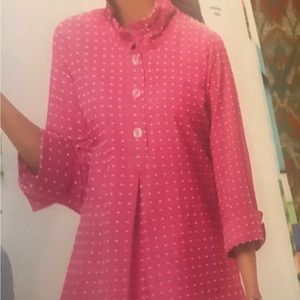 Appleseed’s Black and Hot Pink Clip Dot Tunic